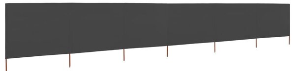 Vjetrobran sa 6 panela od tkanine 800 x 80 cm sivi - Siva / 800 x 80 cm