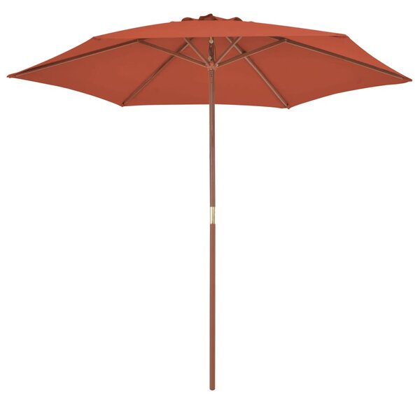 Vanjski suncobran s drvenim stupom 270 cm terakota - Smeđa / N/A
