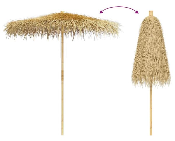 Suncobran od bambusa s krovom od lišća banane 210 cm - Smeđa / 210 cm