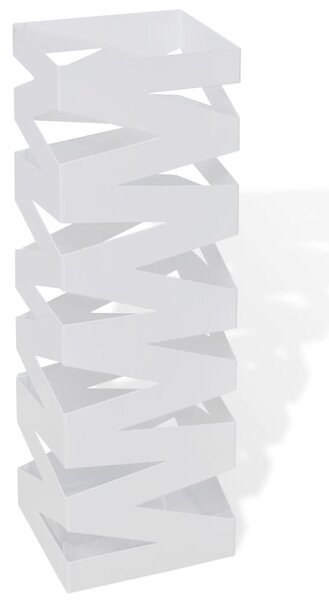 Bijeli Pravokutni Stalak Držač za Kišobrane Čelični 48,5 cm - Bijela / N/A