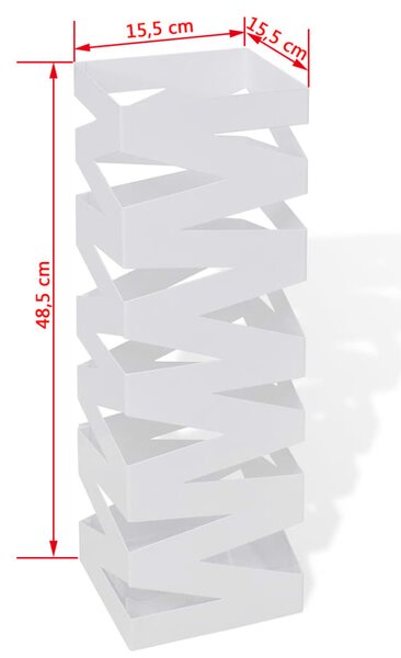 Bijeli Pravokutni Stalak Držač za Kišobrane Čelični 48,5 cm - Bijela / N/A