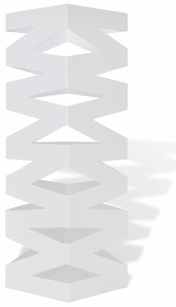Bijeli Pravokutni Stalak Držač za Kišobrane Čelični 48,5 cm - Bijela / N/A