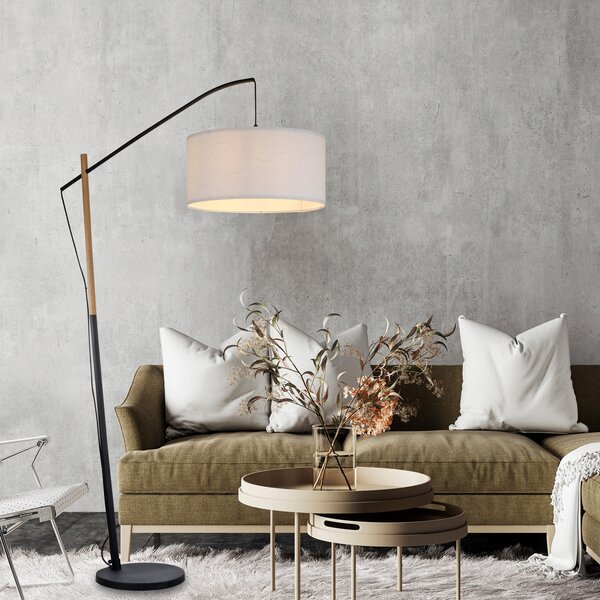 JUST LIGHT. GmbH Zelena Sofie podna lampa s papirnatim sjenilom, Bijela, Dnevni boravak/blagovaonica, Metal, Stanite zračeći prema dolje