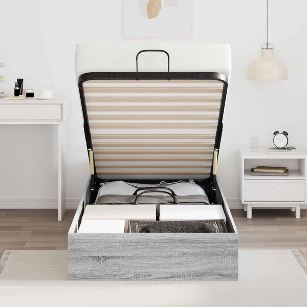 Otomanski krevet s pohranom Sivi Sonoma 203 x 90 x 25 cm - Siva / 203 x 90 x 25 cm