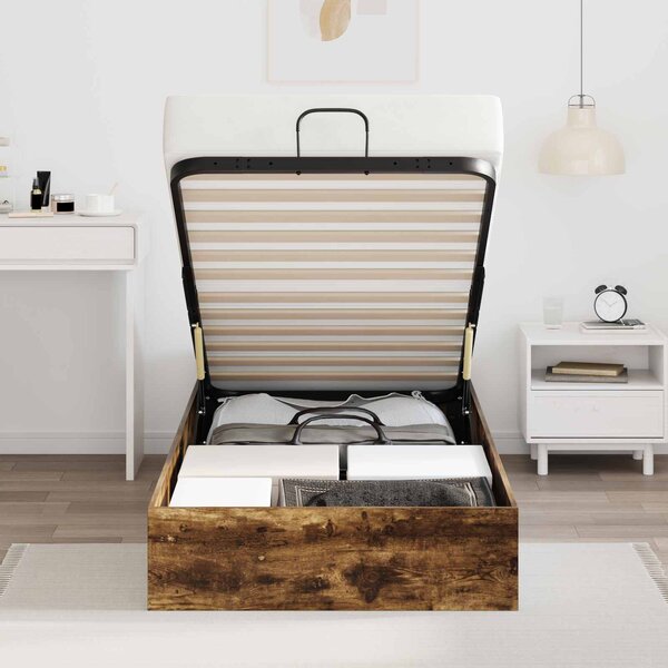 Otomanski krevet s pohranom Dimljeni Hrast 203 x 90 x 25 cm - Smeđa / 203 x 90 x 25 cm