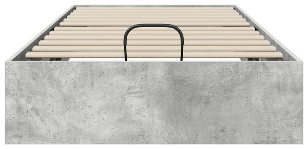 Otomanski krevet Betonsko Siva 90 x 200 cm Konstrukcijsko drvo - Siva / 90 x 200 cm