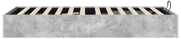Otomanski krevet Betonsko Siva 90 x 200 cm Konstrukcijsko drvo - Siva / 90 x 200 cm