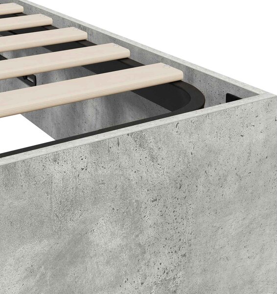 Otomanski krevet Betonsko Siva 90 x 200 cm Konstrukcijsko drvo - Siva / 90 x 200 cm