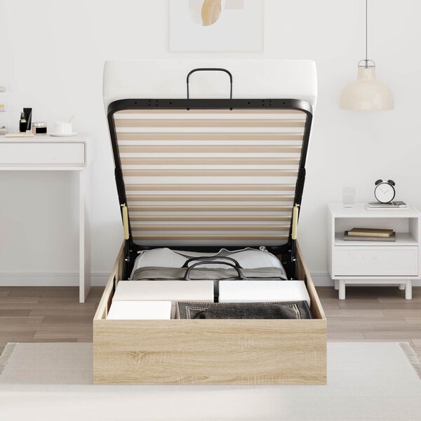Otomanski krevet s pohranom Sonoma hrast 203 x 90 x 25 cm - Smeđa / 203 x 90 x 25 cm
