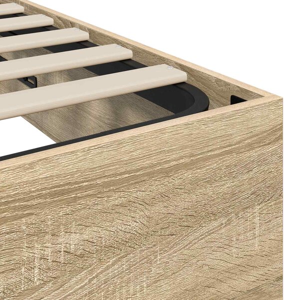 Otomanski krevet s pohranom Sonoma hrast 203 x 90 x 25 cm - Smeđa / 203 x 90 x 25 cm