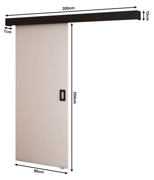 Klizna vrata 90 cm Bethany I (bijela mat + crna mat)