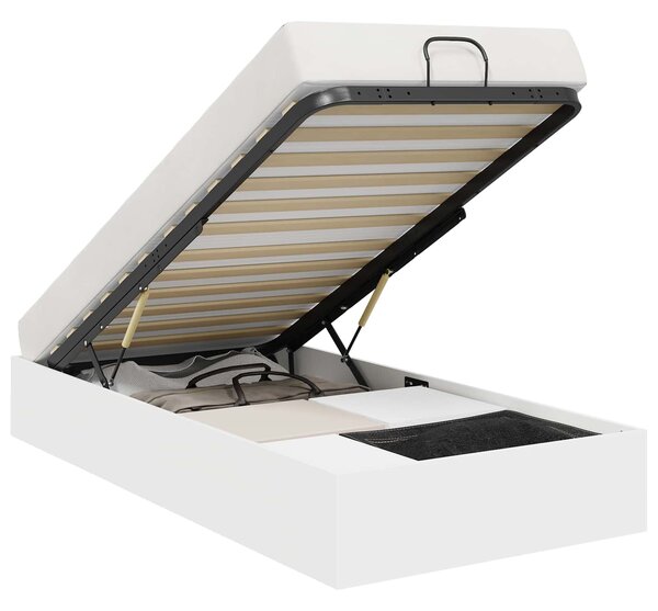 Otomanski krevet Bijeli 203 x 90 x 25 cm Konstrukcijsko drvo - Bijela / 203 x 90 x 25 cm