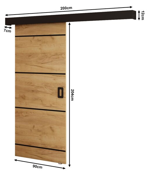 Zondo.hr Klizna vrata 90 cm Bethany IV (craft zlatni + crna mat). Akcija -22%. 1043492