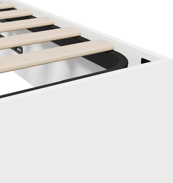 Otomanski krevet Bijeli 203 x 90 x 25 cm Konstrukcijsko drvo - Bijela / 203 x 90 x 25 cm
