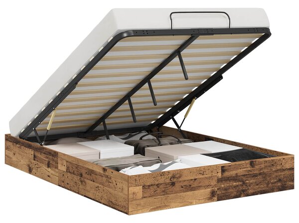 Otomanski krevet s pohranom Staro drvo 193 x 120 x 25 cm - Smeđa / 193 x 120 x 25 cm