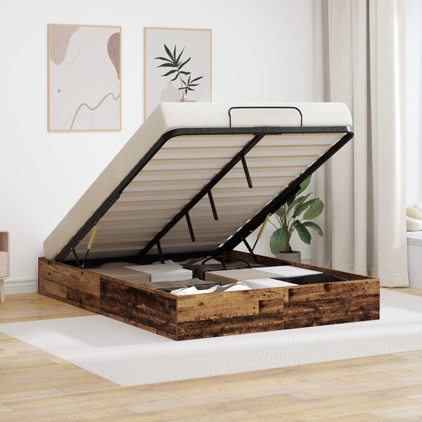 Otomanski krevet s pohranom Staro drvo 193 x 120 x 25 cm - Smeđa / 193 x 120 x 25 cm