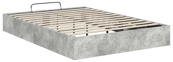 Otomanski krevet Betonsko Siva 120 x 190 cm Konstrukcijsko drvo - Siva / 120 x 190 cm