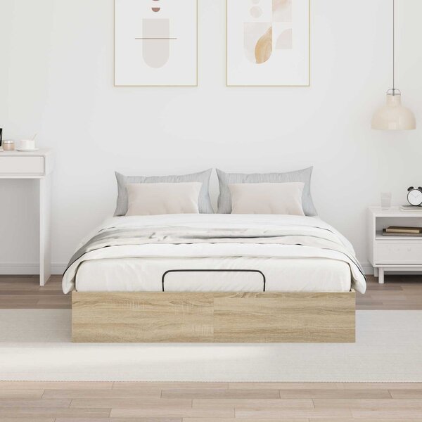 Otomanski krevet s pohranom Sonoma hrast 203 x 140 x 25 cm - Smeđa / 203 x 140 x 25 cm