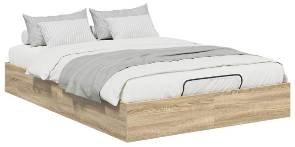 Otomanski krevet s pohranom Sonoma hrast 203 x 140 x 25 cm - Smeđa / 203 x 140 x 25 cm