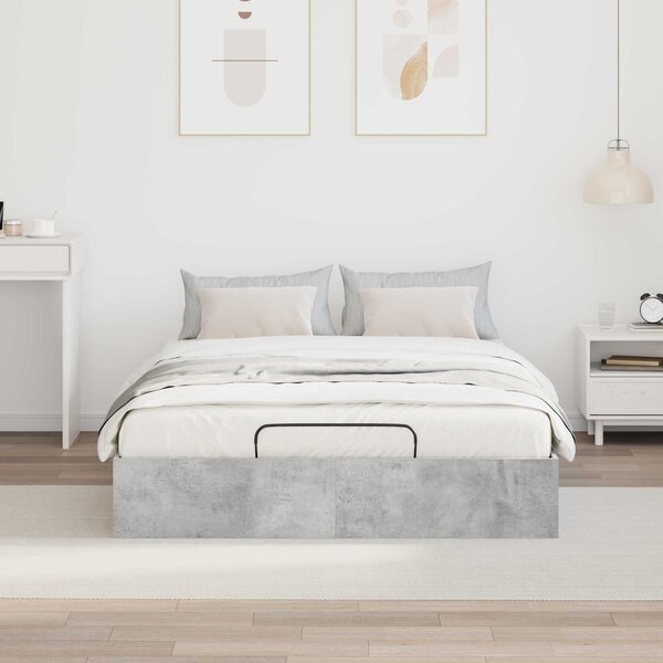 Otomanski krevet Betonsko Siva 120 x 190 cm Konstrukcijsko drvo - Siva / 120 x 190 cm