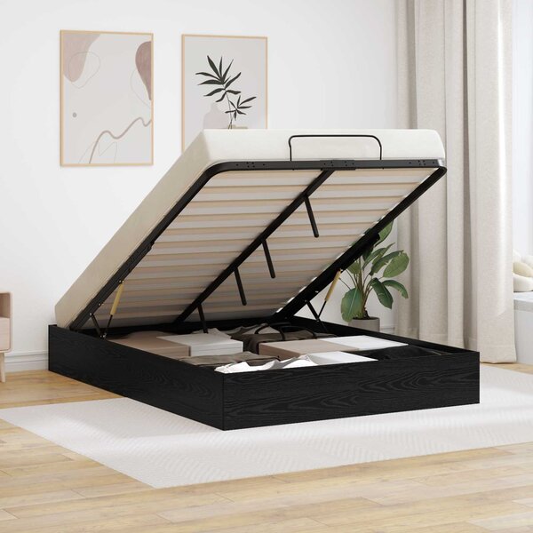 Otomanski krevet s pohranom Crni Hrast 193 x 120 x 25 cm - Crna / 193 x 120 x 25 cm