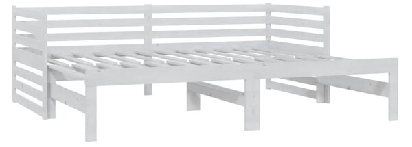 Dnevni ležaj na izvlačenje bijeli od borovine 2 x (90x200) cm - Bijela / N/A