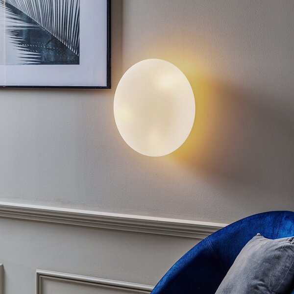Artemide Zidna staklena svjetiljka Itka IP65 Ø 35 cm, prigušiva, Bijela, Dnevni boravak/blagovaonica, Staklo