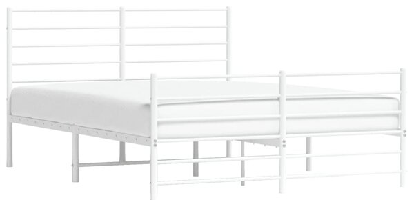 Metalni okvir kreveta uzglavlje i podnožje bijeli 160x200 cm - Bijela / 160 x 200 cm