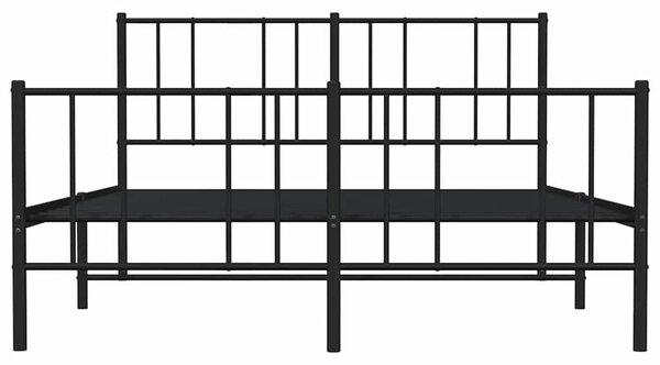 Metalni okvir kreveta uzglavlje i podnožje crni 160x200 cm - Crna / 160 x 200 cm
