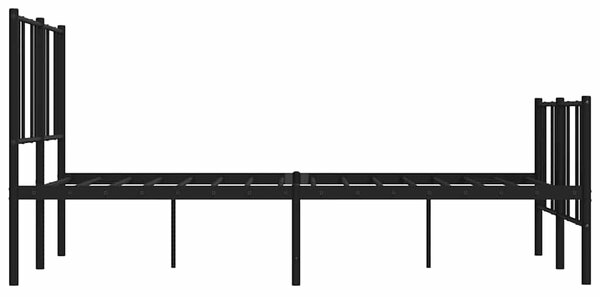 Metalni okvir kreveta uzglavlje i podnožje crni 160x200 cm - Crna / 160 x 200 cm