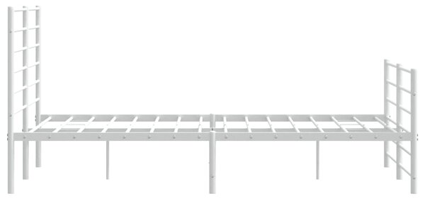 Metalni okvir kreveta uzglavlje i podnožje bijeli 160x200 cm - Bijela / 160 x 200 cm