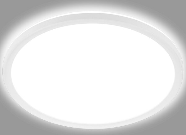 Briloner LED stropna svjetiljka Slim, okrugla, 29,3 cm, Bijela, Područje hodnika, Plastika