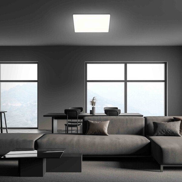 Briloner LED stropna svjetiljka Slim, kvadratna 42 x cm, Bijela, Područje hodnika, Plastika