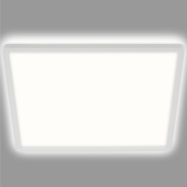 Briloner LED stropna svjetiljka Slim, kvadratna 42 x cm, Bijela, Područje hodnika, Plastika