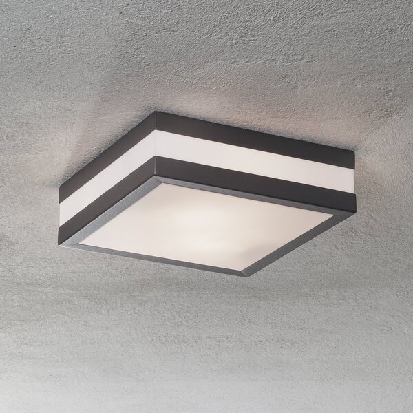 Brilliant Vanjska stropna svjetiljka Matteo, 2 x E27, IP44, antracit, prigušiva, Crno, Metal, Zidni kvadrat