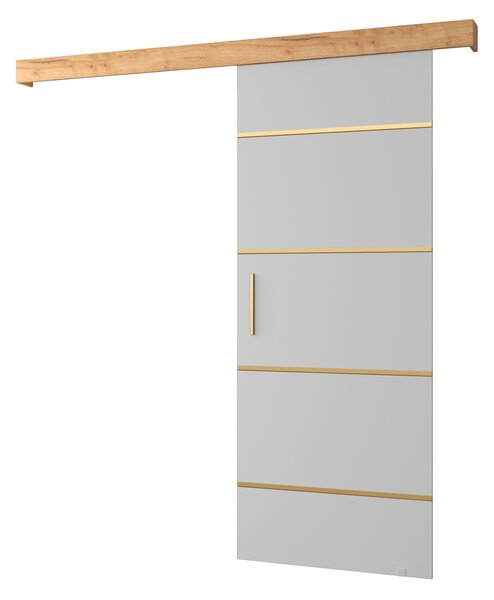 Klizna vrata 90 cm Sharlene IV (bijela mat + hrast artisan + zlatna)