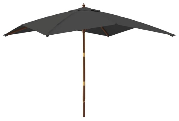 Vrtni suncobran s drvenim stupom antracit 300x300x273 cm - Antracitno siva / N/A