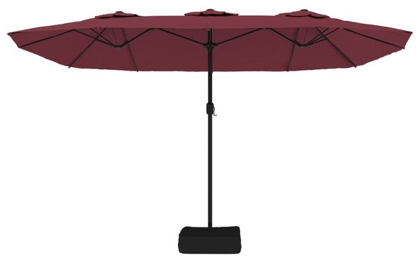 Dvostruki vrtni suncobran bordo 449 x 265 cm - Crvena / N/A