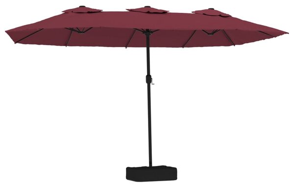 Dvostruki vrtni suncobran bordo 449 x 265 cm - Crvena / N/A