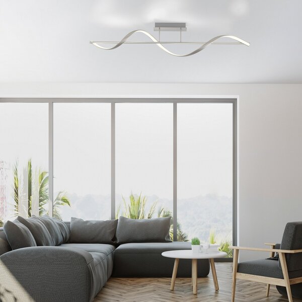 Q-Smart-Home Paul Neuhaus Q-Swing LED stropna svjetiljka, čelik, prigušiva, Metalik, Dnevni boravak/blagovaonica, Metal