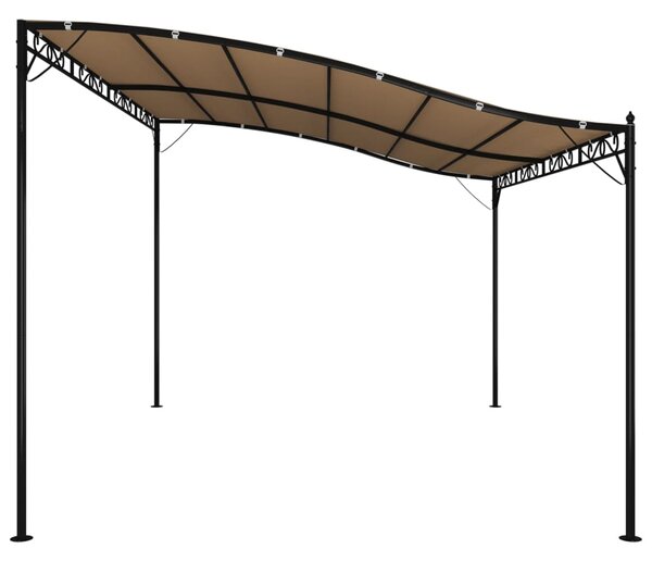 Nadstrešnica smeđesiva 4 x 3 m 180 g/m² od tkanine i čelika - Tupe / N/A