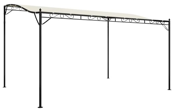 Nadstrešnica krem 4 x 3 m 180 g/m² od tkanine i čelika - Krema / N/A