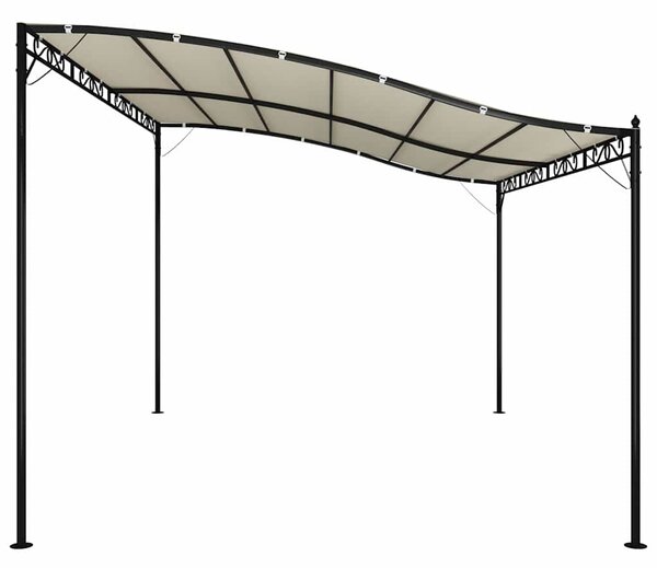 Nadstrešnica krem 4 x 3 m 180 g/m² od tkanine i čelika - Krema / N/A
