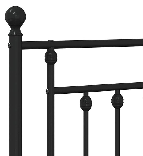 Metalni okvir kreveta uzglavlje i podnožje crni 120x200 cm - Crna / 120 x 200 cm
