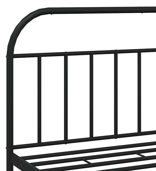Metalni okvir krevet bez madraca s podnožjem crni 180x200 cm - Crna / 180 x 200 cm