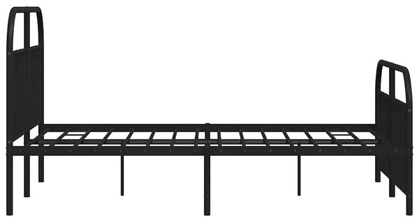 Metalni okvir krevet bez madraca s podnožjem crni 180x200 cm - Crna / 180 x 200 cm