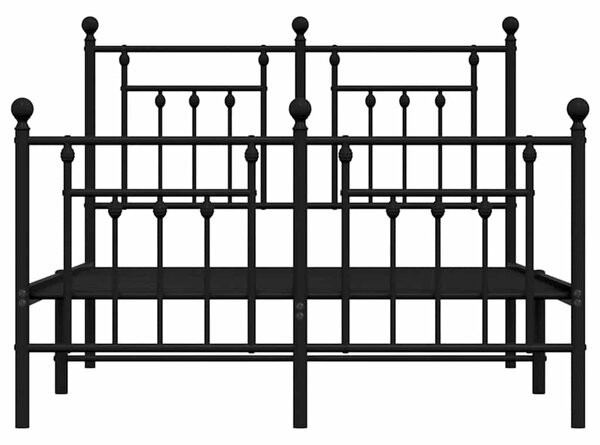 Metalni okvir kreveta uzglavlje i podnožje crni 120x200 cm - Crna / 120 x 200 cm