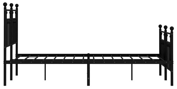 Metalni okvir kreveta uzglavlje i podnožje crni 120x200 cm - Crna / 120 x 200 cm