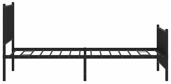 Metalni okvir kreveta uzglavlje i podnožje crni 100x190 cm - Crna / 100 x 190 cm