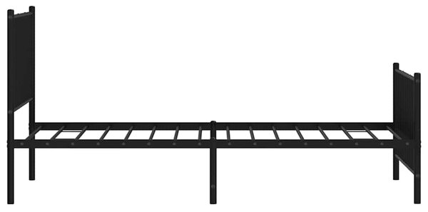 Metalni okvir kreveta uzglavlje i podnožje crni 90x190 cm - Crna / 90 x 190 cm